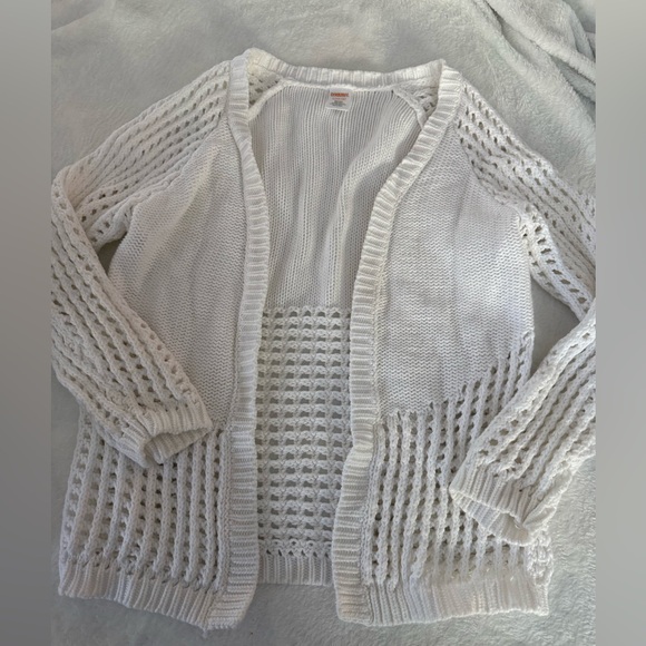 Gymboree Other - Gymboree White Knitted Open Front Cardigan Sweater Girls Size 10/12